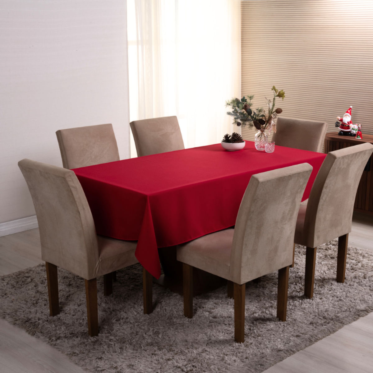 Toalha de Mesa Basic 1 Peça 1,45x1,40m 100% Poliéster Oxford VERMELHO