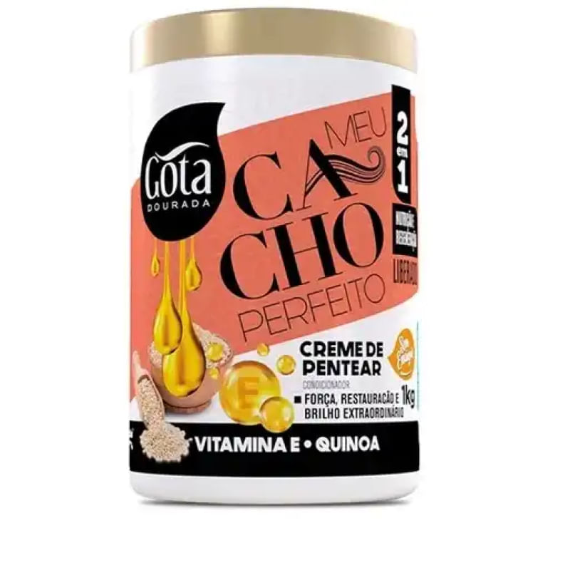 Creme de Pentear 1KG Cacho Perfeito Vitamina&Quinoa  Gota Dourada