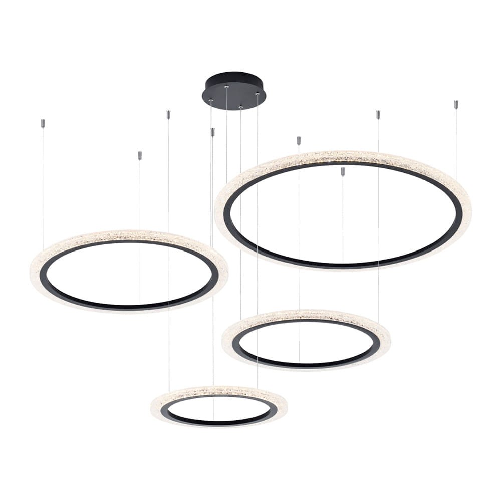 Lustre Pendente Astraled Aspectral PL-9741 Preto Led Bivolt