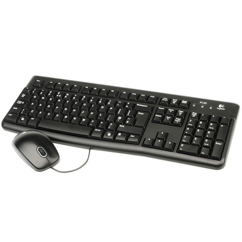 Teclado e Mouse USB Preto com Fio Logitech MK120