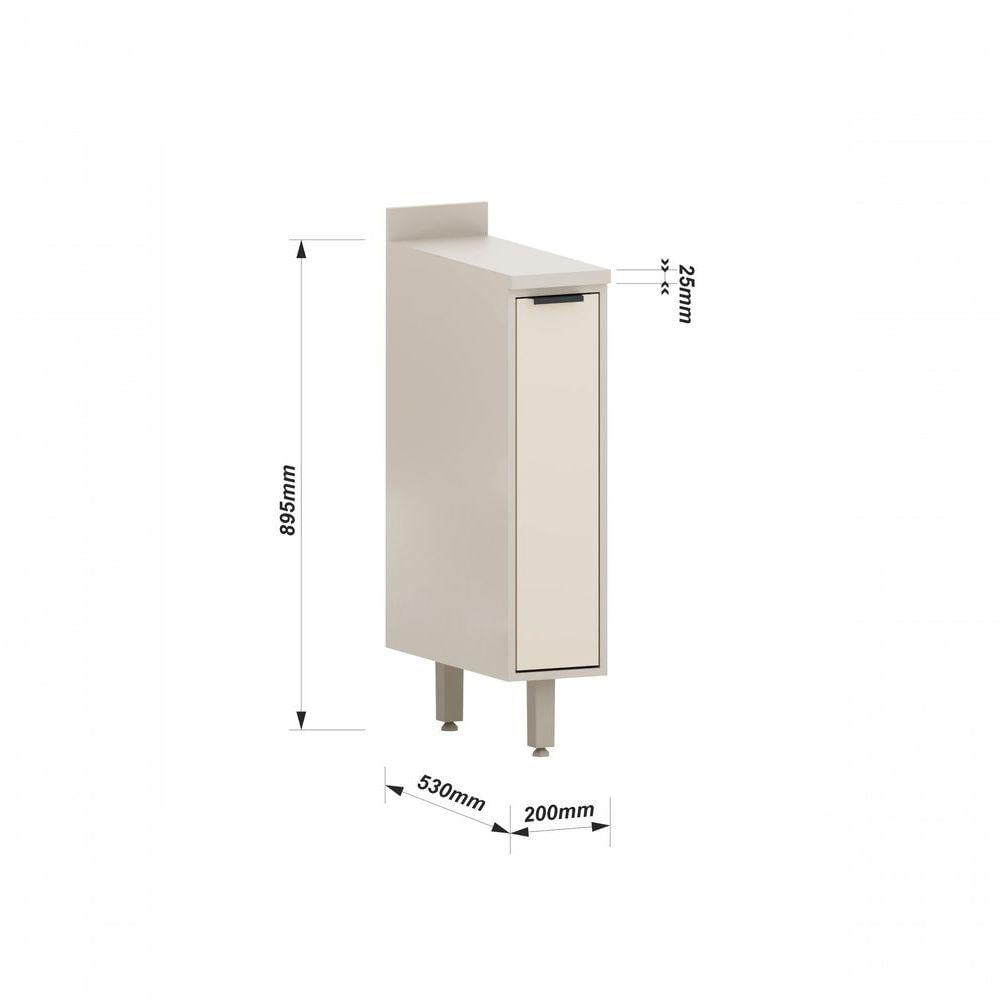 Balcão De Cozinha Com Tampo 20 Cm 1 Porta Stylo Luciane Móveis beige