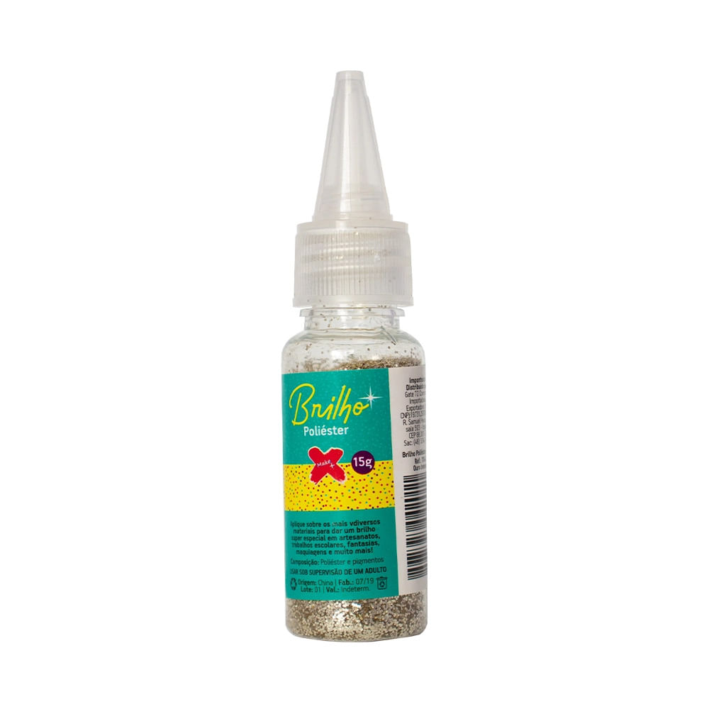 Glitter em Poliéster 15g  Ouro Branco