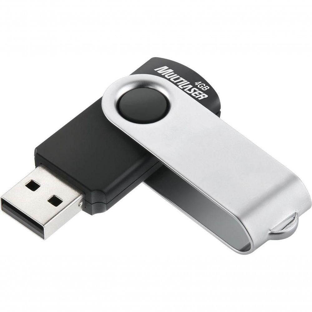 Pen Drive 4gb Twist2 Preto-prata Pd586