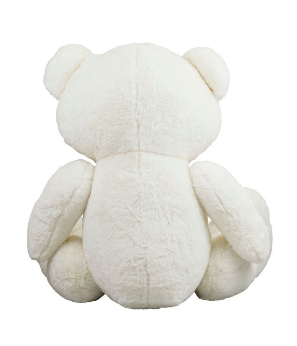 Urso Branco Sentado Sorriso 57cm - Pelúcia - Tudo em Caixa