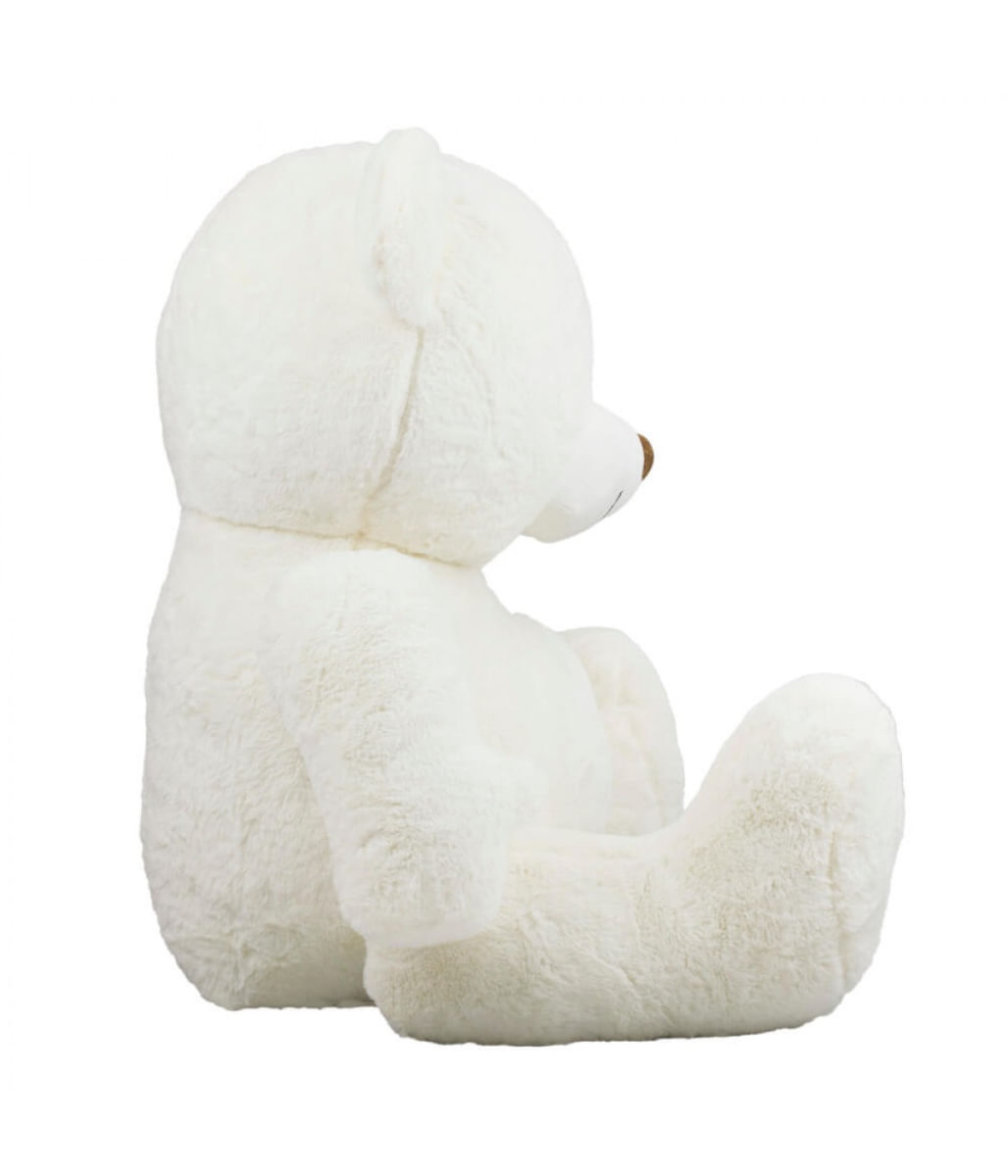 Urso Branco Sentado Sorriso 57cm - Pelúcia - Tudo em Caixa