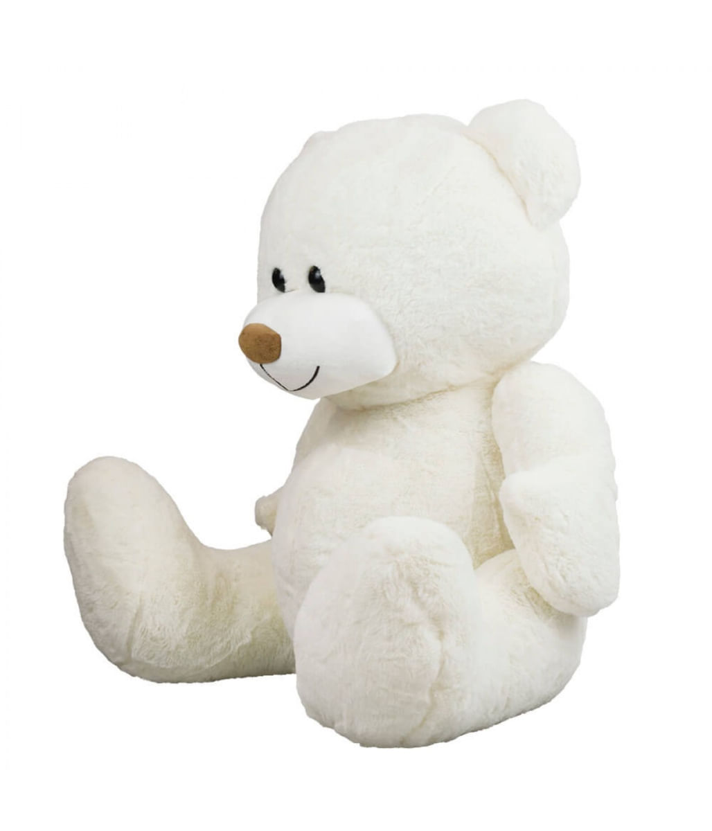 Urso Branco Sentado Sorriso 57cm - Pelúcia - Tudo em Caixa