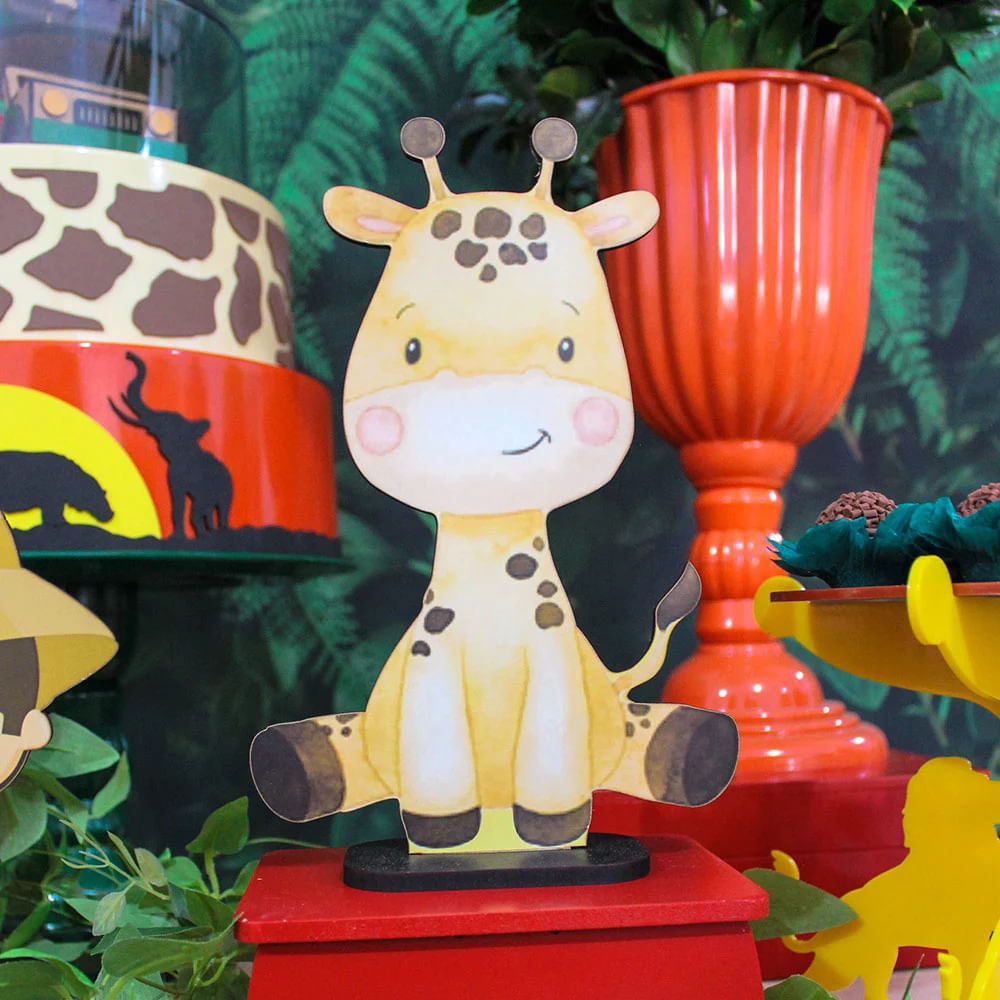 Girafa Decorativa de Mesa Tema Safari Produfest MDF