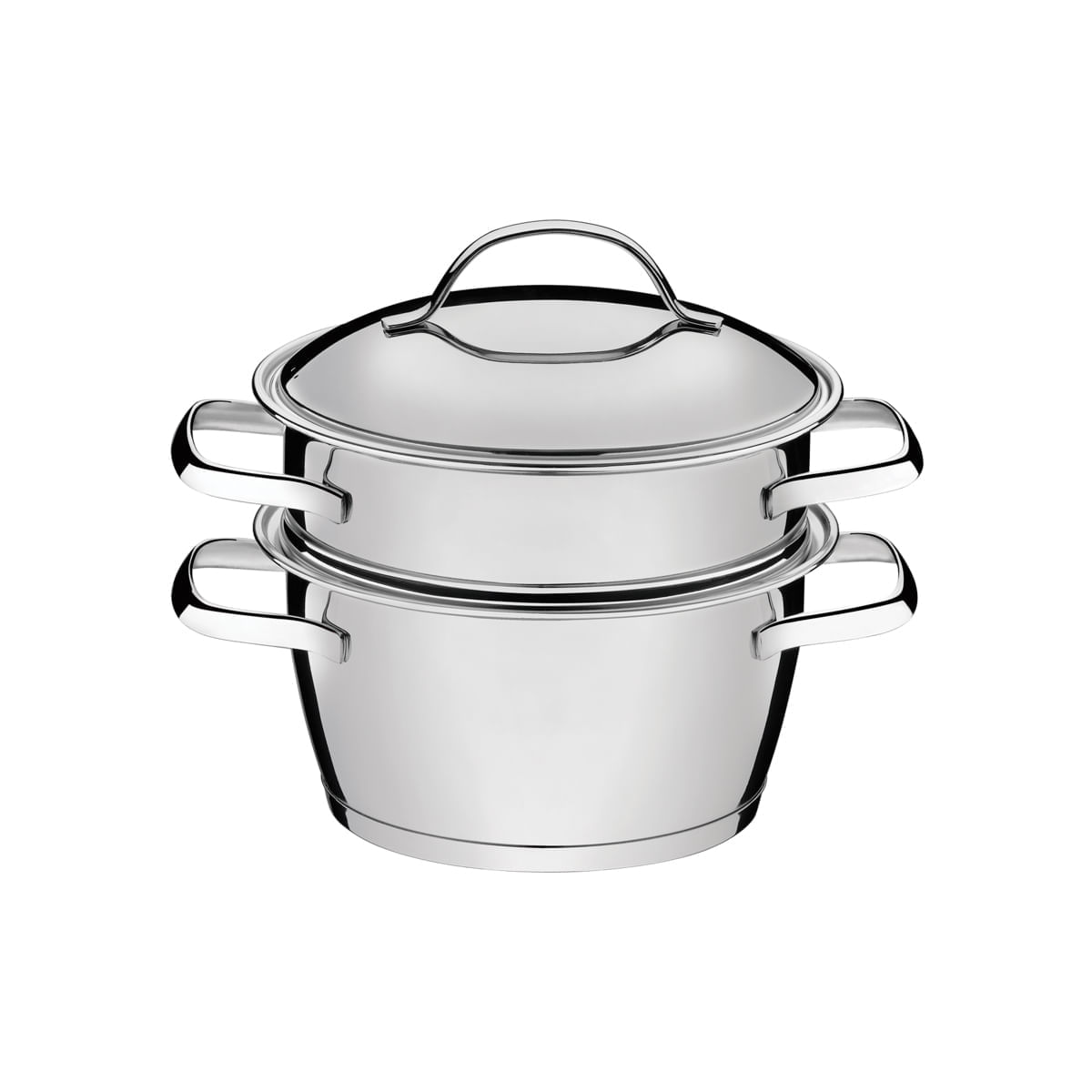 Cuscuzeira Tramontina Allegra 16 cm em Aço Inox com Fundo Triplo 2 Peças