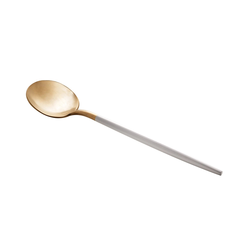 Faqueiro Kyoto Wolff em Inox Dourado com Cabo Branco 24 Peças