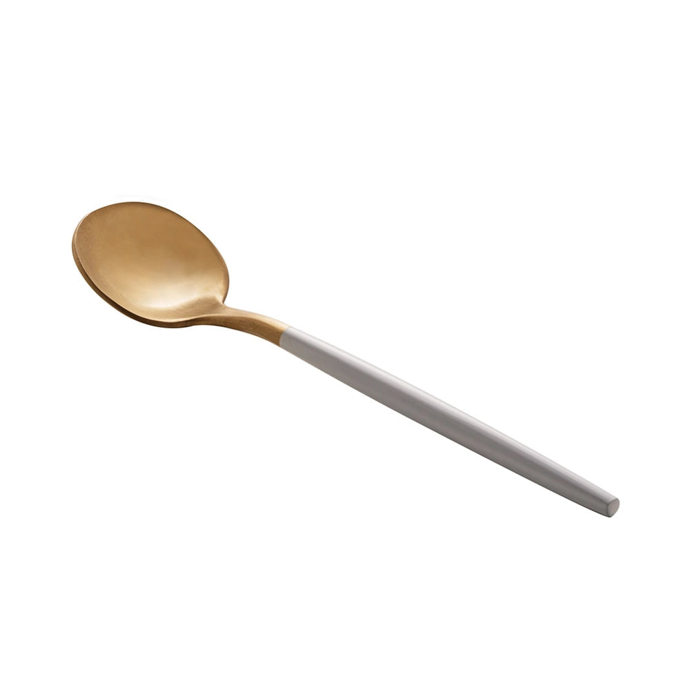 Faqueiro Kyoto Wolff em Inox Dourado com Cabo Branco 24 Peças