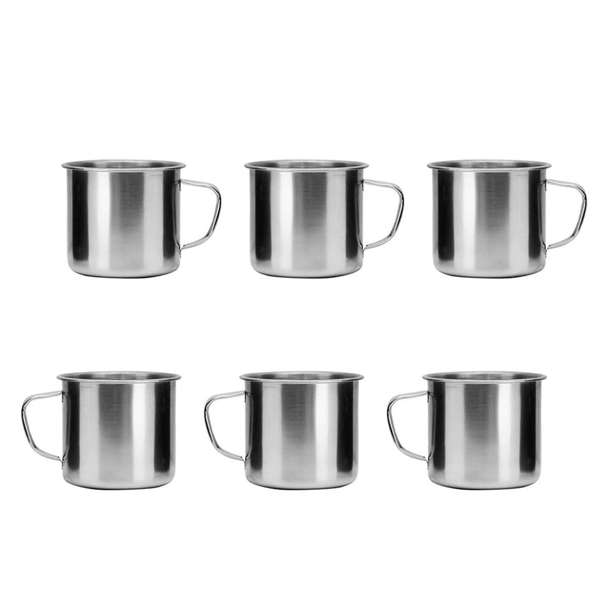 Caneca Mini Pequena 180ml Xicara Aço Inox 6un