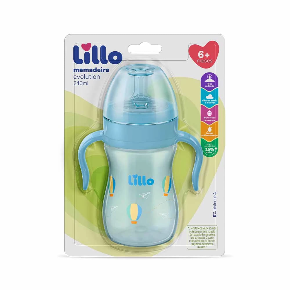 Mamadeira Sp Lillo Evolution Primeiros Passos Silicone Menino 240ml