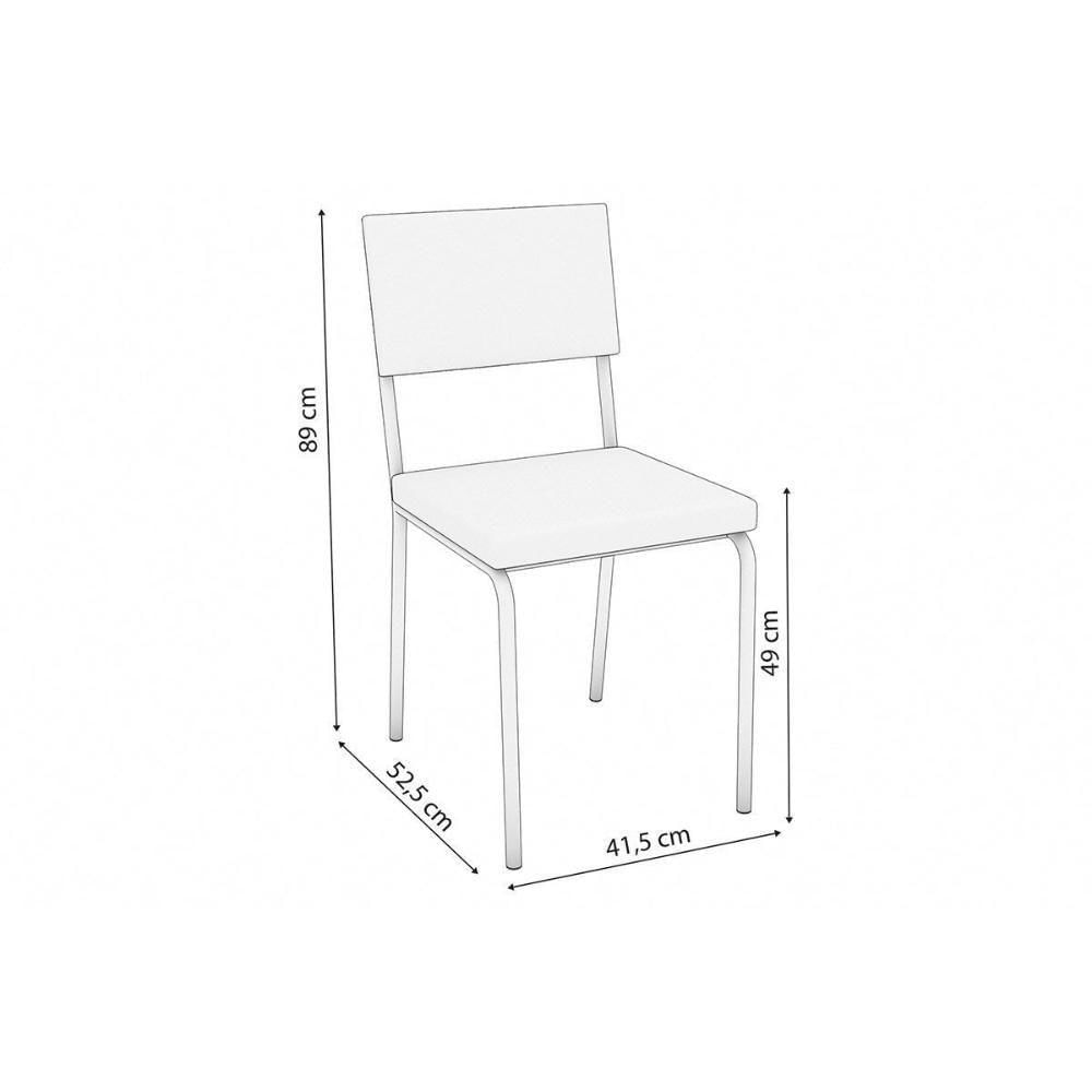 Cadeira De Cozinha Zaria 2c128 Kit 4 Un Cromado Bouclê Fendi A057