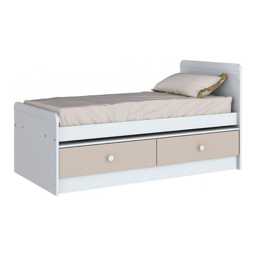 Berço - Mini Cama Infantil Aquarela 3 Em 1 C- 2 Gavetas Branco Cristal - Henn