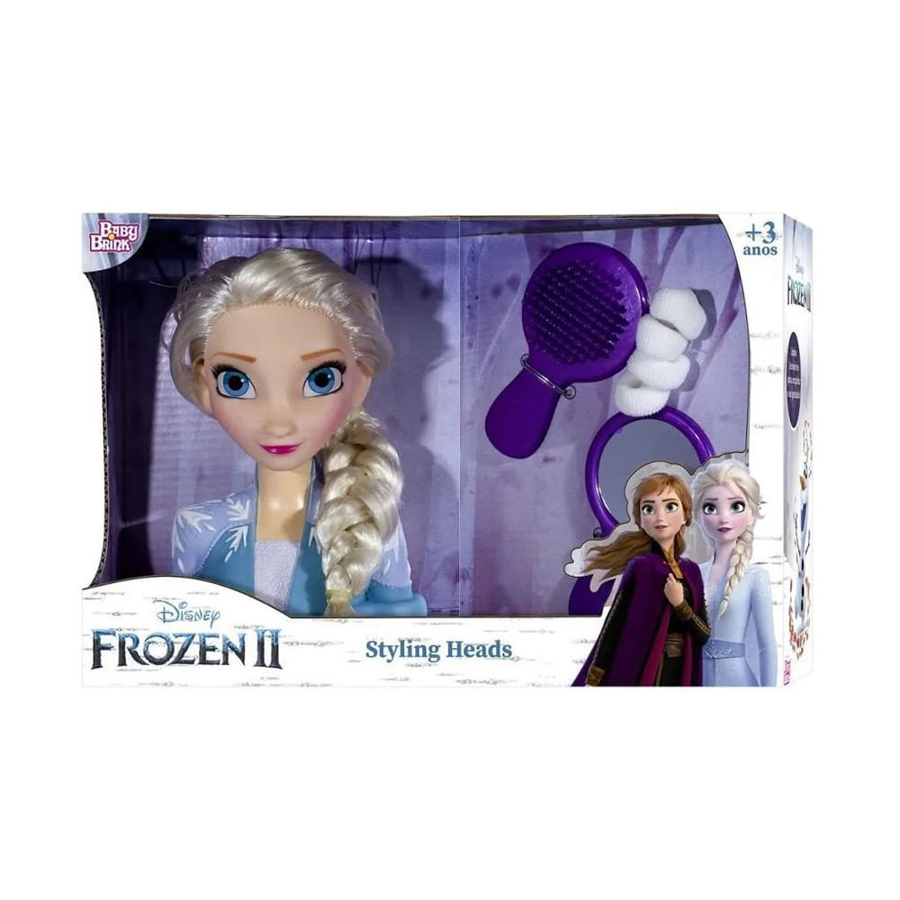 Boneca Busto Frozen Elsa Babybrink Styling Head - Le biscuit