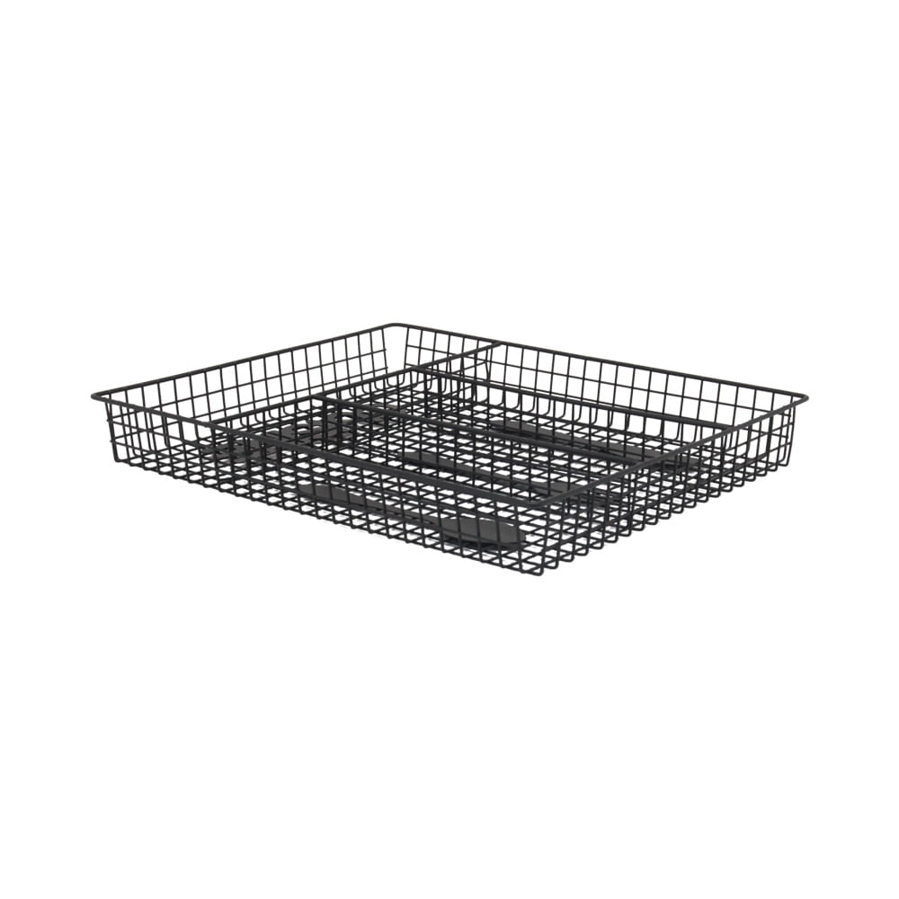 Porta Talheres Organizador de Gavetas Le Cuisine Black em Metal 32x26,5x4cm