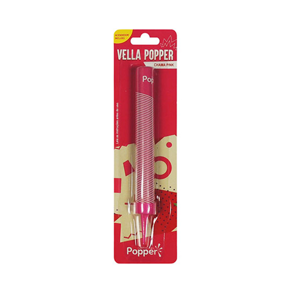 Vela de Aniversário Popper Fontana Rosa