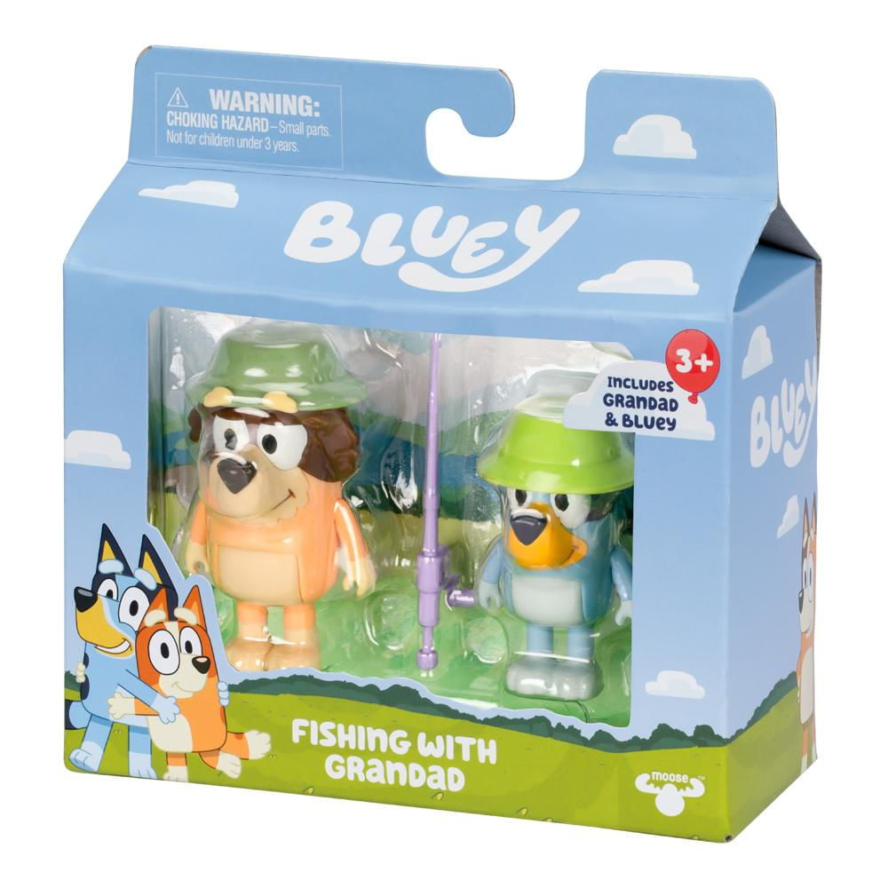 Kit 2 Bonecos Colecionáveis 6cm Bluey - Pescaria com Vovô