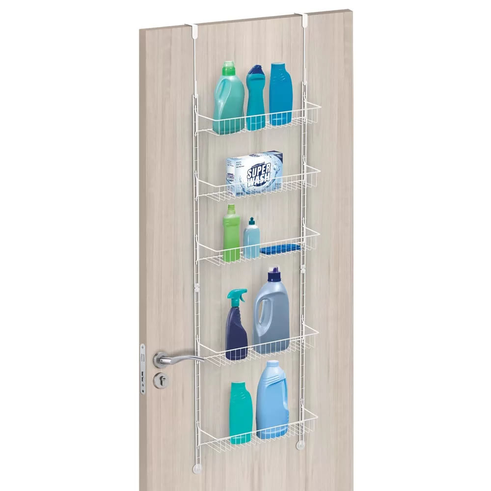 Prateleira Modular Arthi para Porta ou Parede Branca com 5 Divisórias Branca
