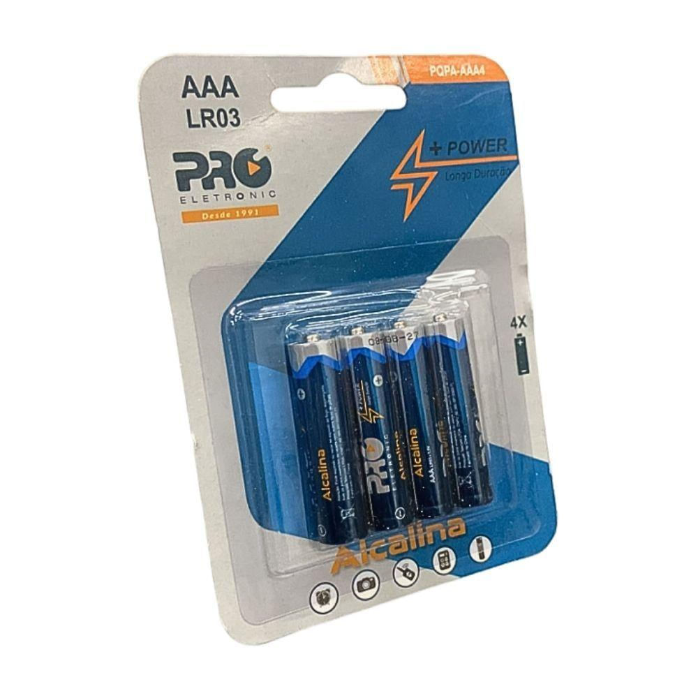 Pilha Alcalina Aaa Proeletronic Pqpa-aaa4 (lr03) Com 4 Unidades