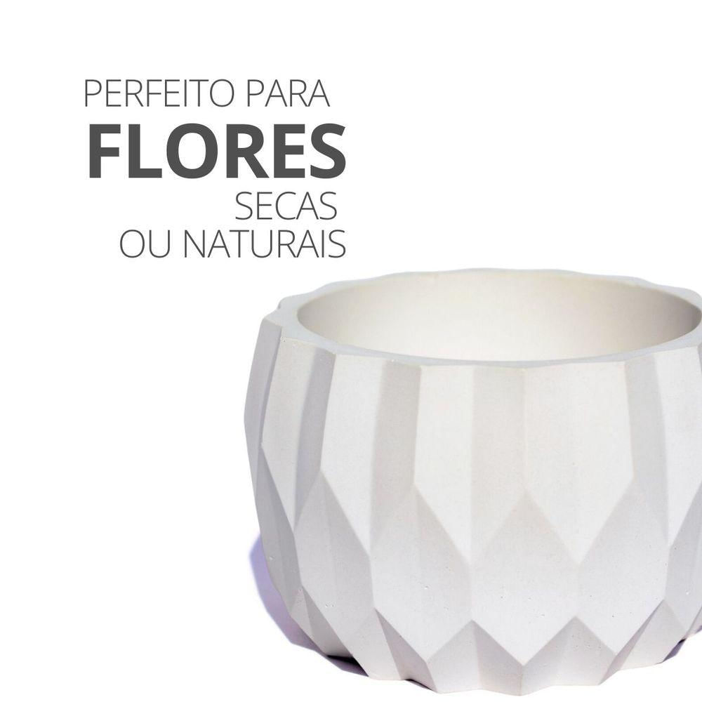 Vaso Decorativo Losangos 7,5cm Cimento Artesanal Sala E Cozinha Branco