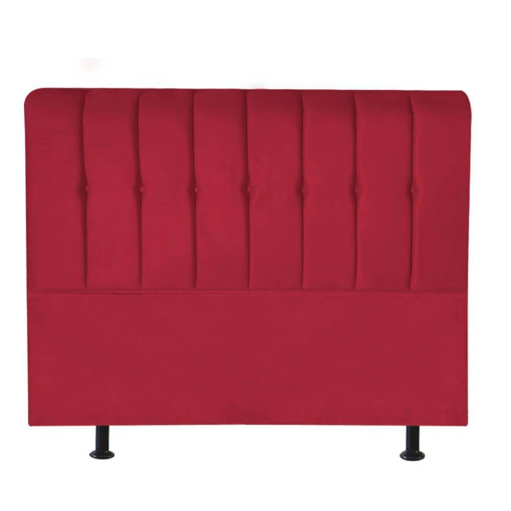 Cabeceira Estofada Kiara 195cm King Size Box Quarto Corino Vermelho - Gat Magazine