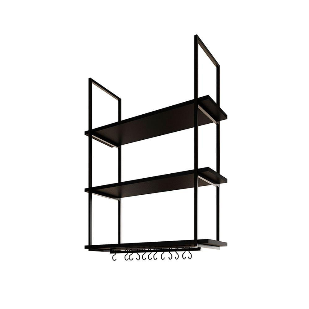 Nicho Industrial Suspenso Denver 80cm Preto