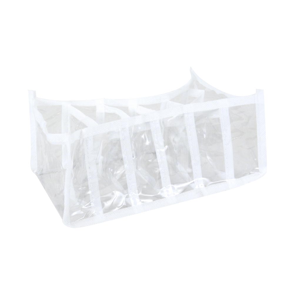 Organizador Le Clear Multiuso PVC Transparente Retangular com 6 Divisórias