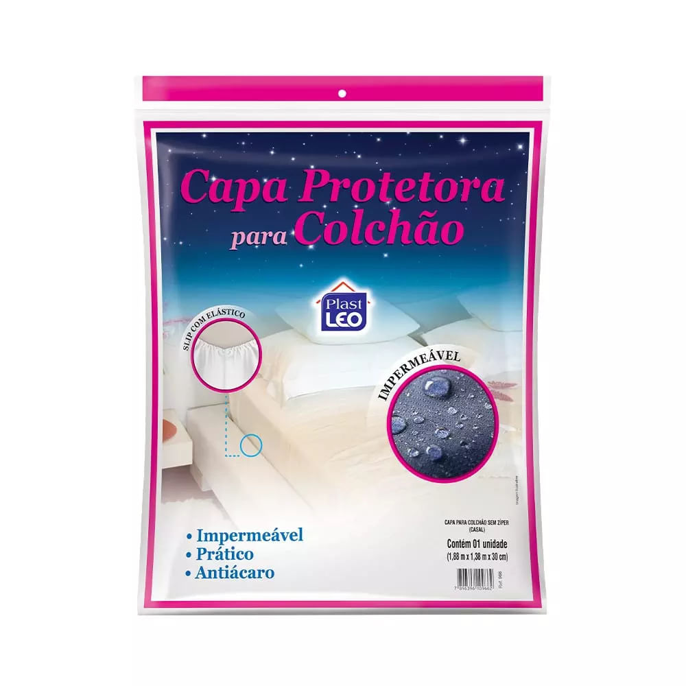 Protetor de Colchão para Solteiro Impermeável Plastleo Branco