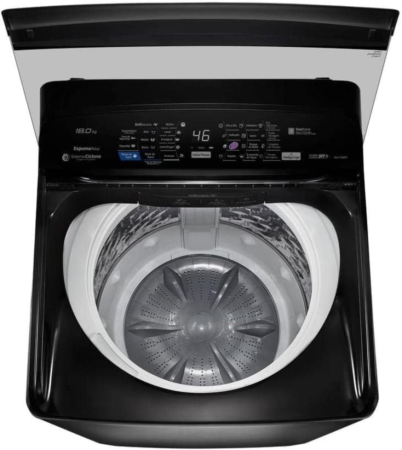 Máquina De Lavar Smartsense e Antibacteria AG 18kg Titânio Panasonic 110V NA-F180P7T