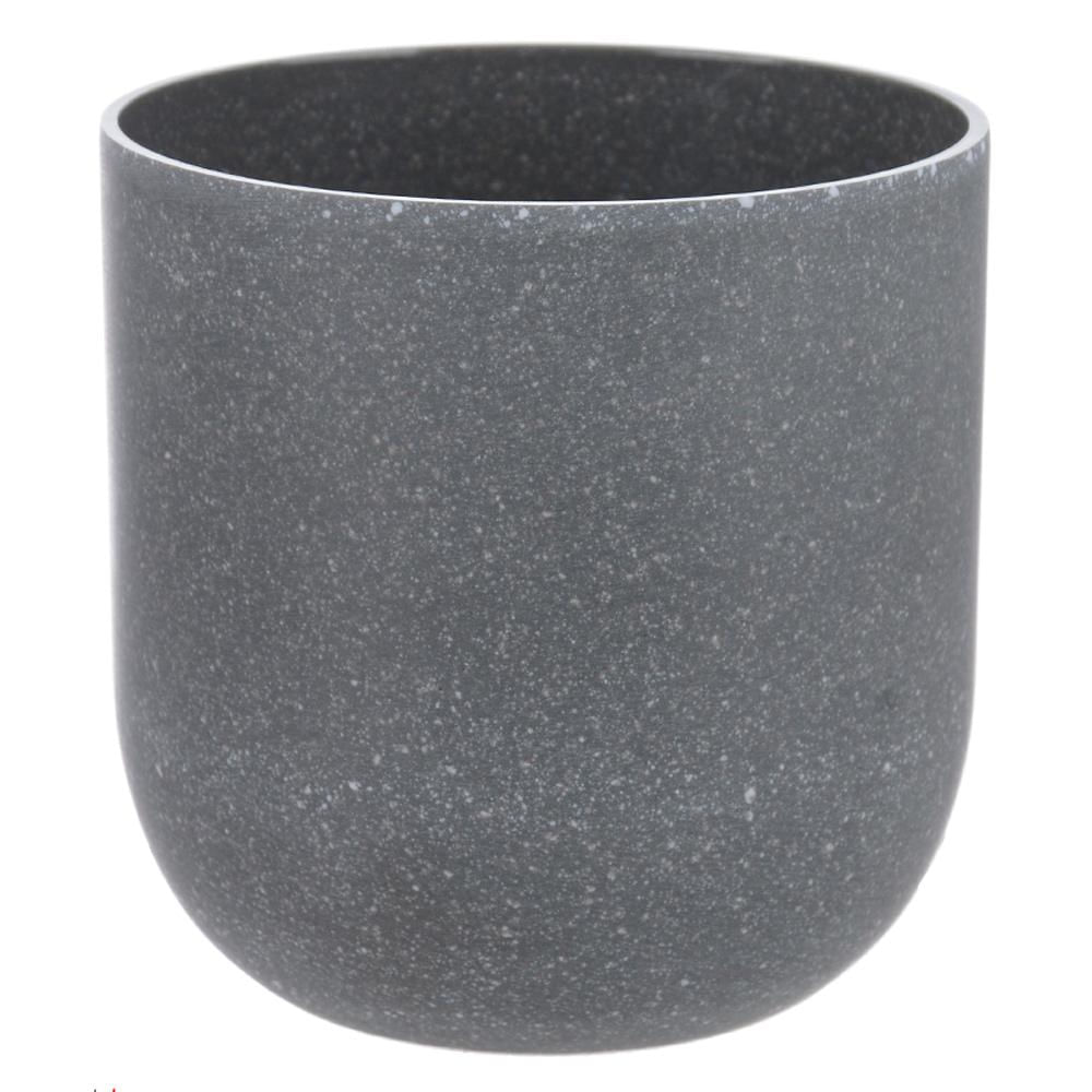 Vaso Redondo Decorativo Cinza 9,5x9,5 cm - D&#039Rossi