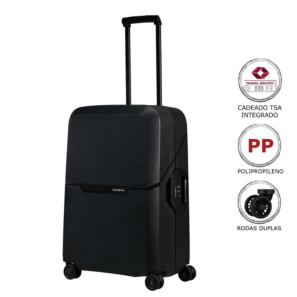 Mala Média Magnum Eco Samsonite Polipropileno Cadeado Tsa 4 Rodas