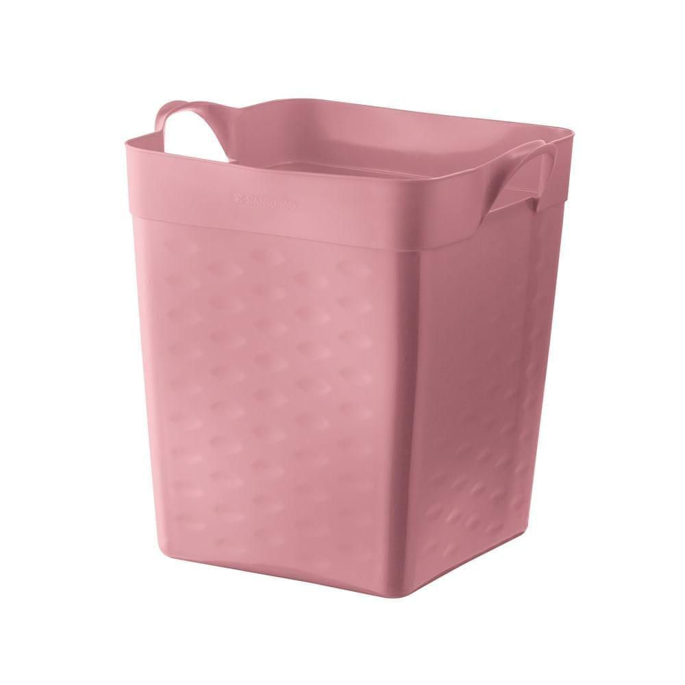 Cesto Organizador Quadrado Plástico Rosa 18l Moolti Sanremo