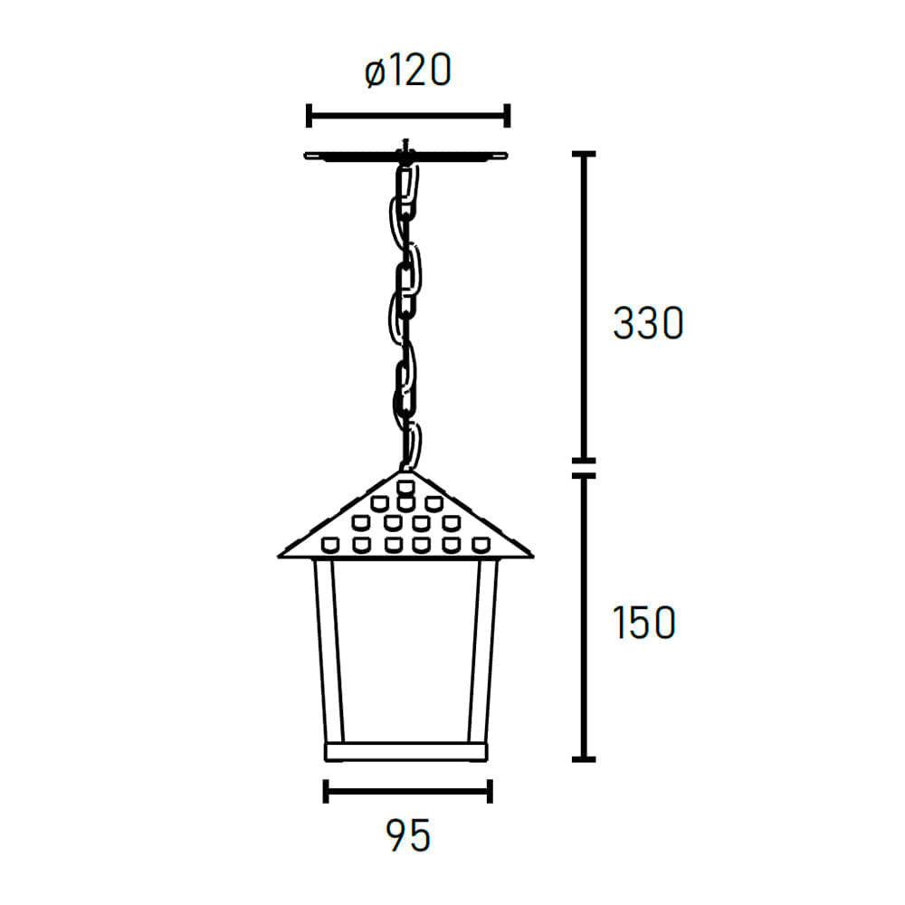 Lustre Pendente Blumenau Colonial Nina Quadrado Vidro Liso Cobre E27 Bivolt Cobre