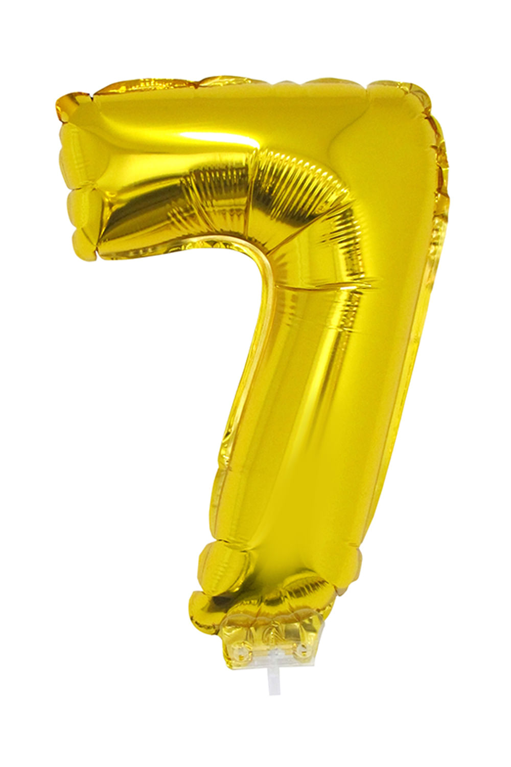 Balão Metalizado 16" Funny Número 7 Dourado com Suporte