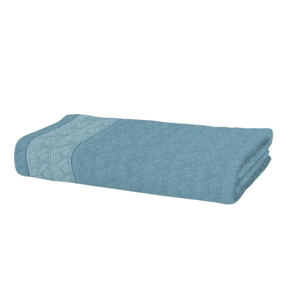 Toalha de Rosto Atlântica Dual 100% Algodão 70x50cm Azul Cetim