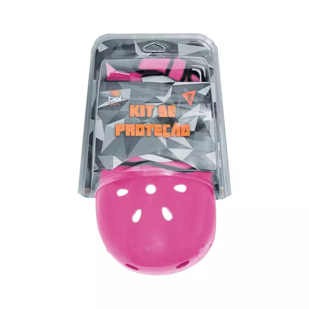 Kit Proteção com Capacete Bel Fix Premium Rosa Tamanho G