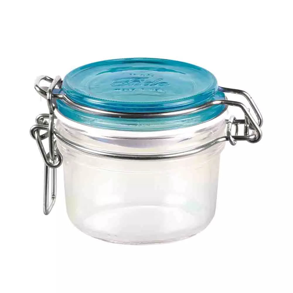 Pote de Vidro Hermético Bormioli Rocco Fido Terrina Tampa Azul 125ml