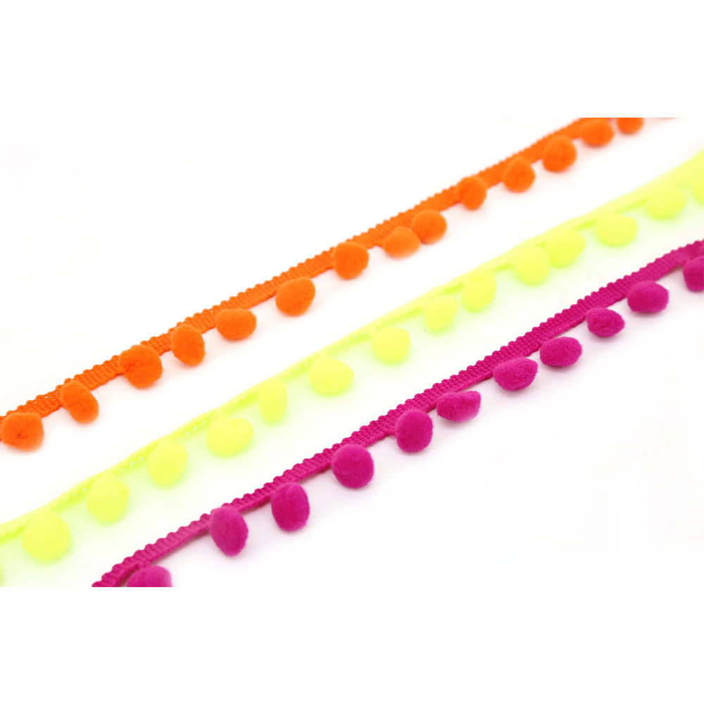 Fita Pompom Le 1,8cmx9,1m Neon