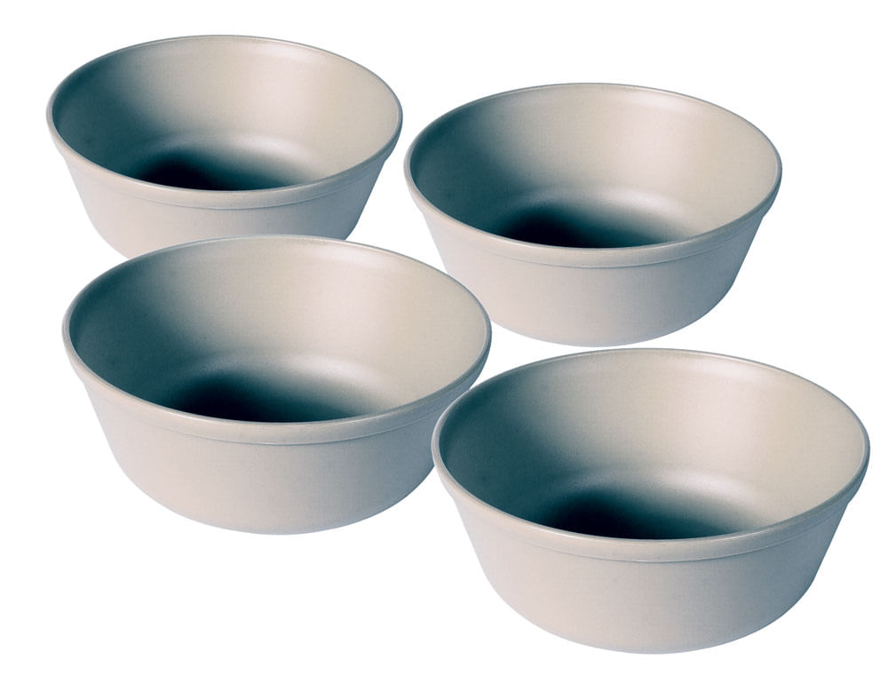 Conjunto de Bowls de Plástico São Bernardo 4 Peças Cinza 450ml