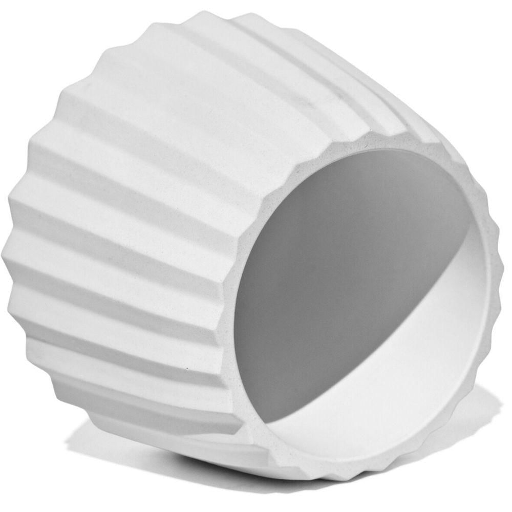 Vaso Decorativo Diamante Artesanal 10,5x13cm Em Cimento Branco