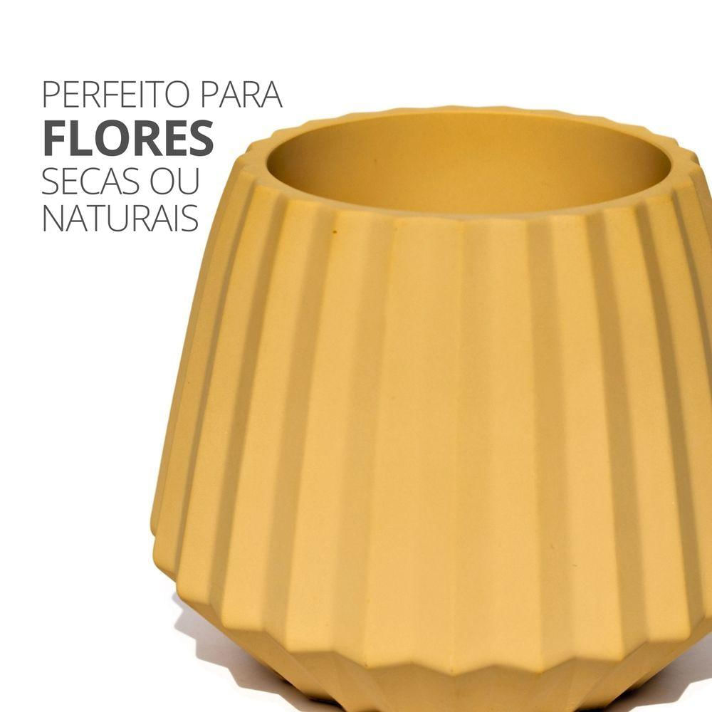 Vaso Decorativo Diamante Artesanal 10,5x13cm Em Cimento Branco