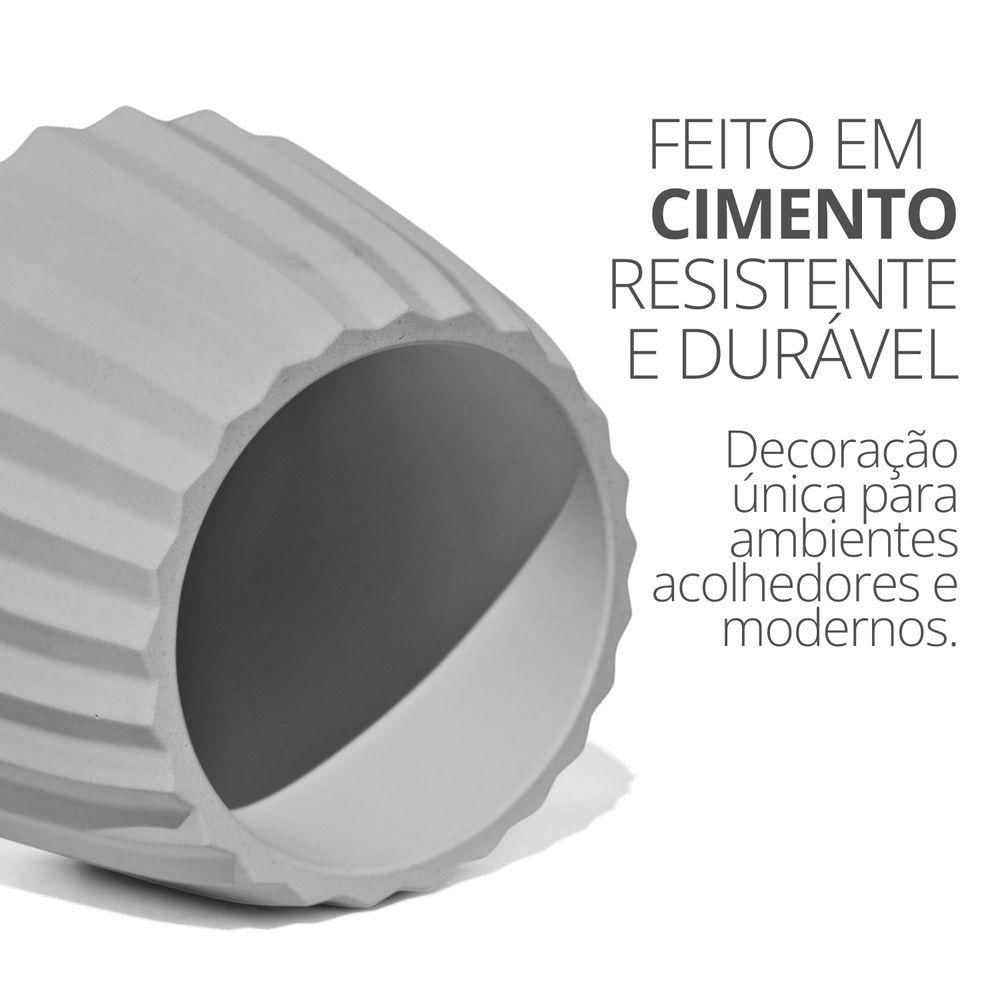 Vaso Decorativo Diamante Artesanal 10,5x13cm Em Cimento Branco