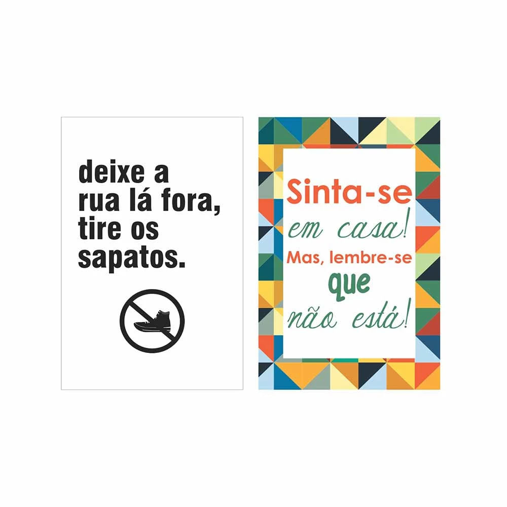 Kit com 2 Placas Kapos 20x30cm Mdf Sapato