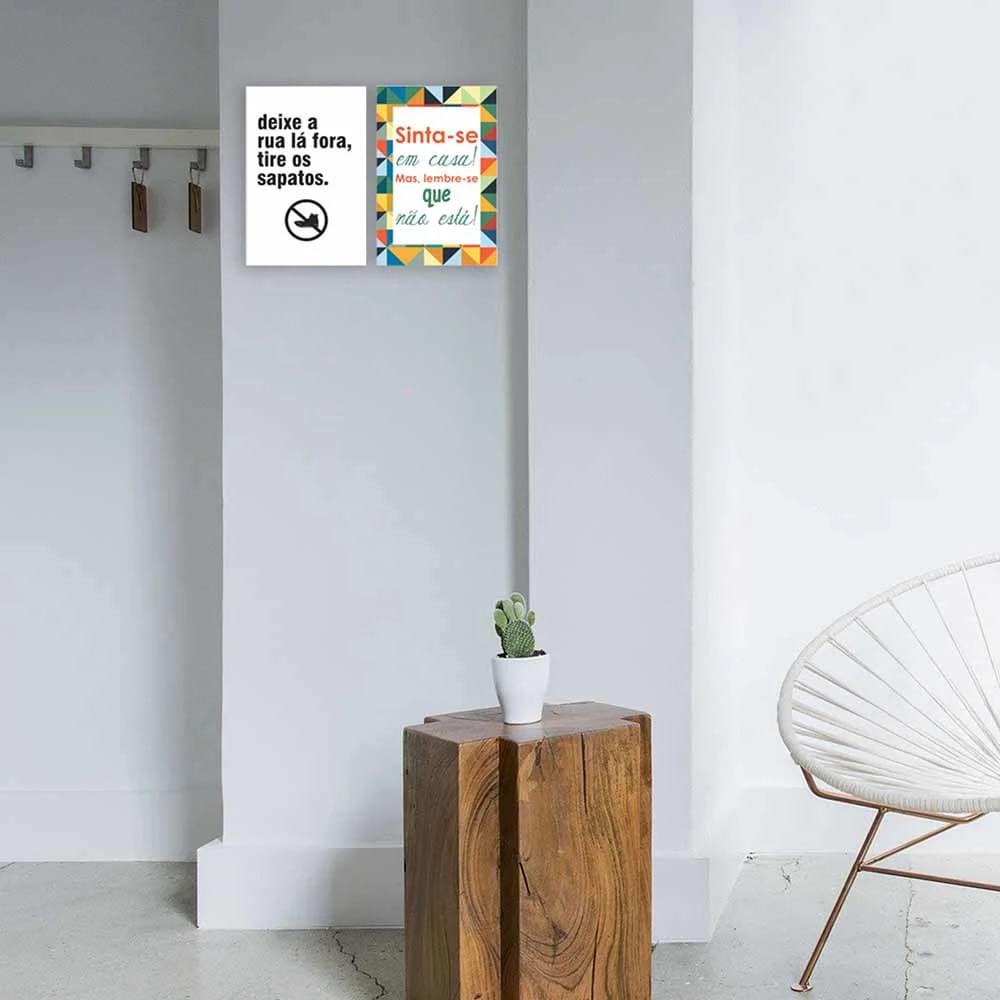 Kit com 2 Placas Kapos 20x30cm Mdf Sapato