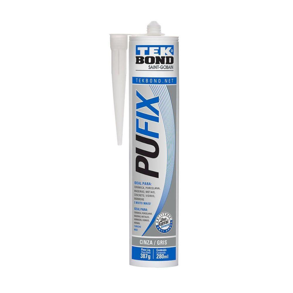 Adesivo Selante Silicone Pu40 Cinza 280ml 387gr Tekbond