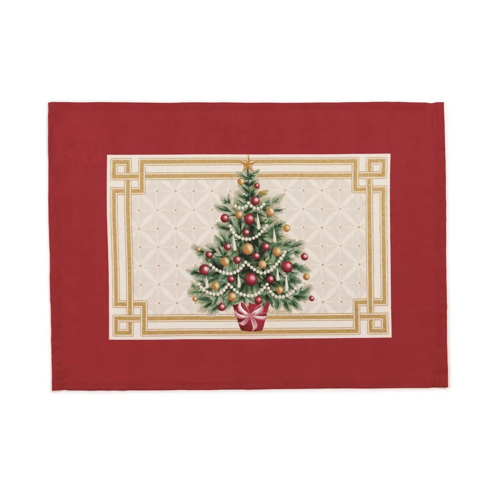 Lugar Americano Natal 45x33cm Pinheiro Decor Karsten