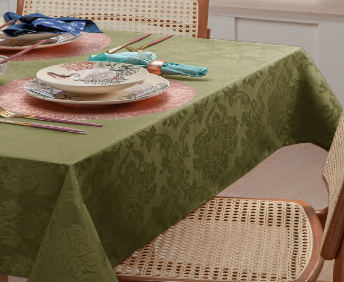 Toalha Mesa Retangular High Class 160x320cm Verde Raner