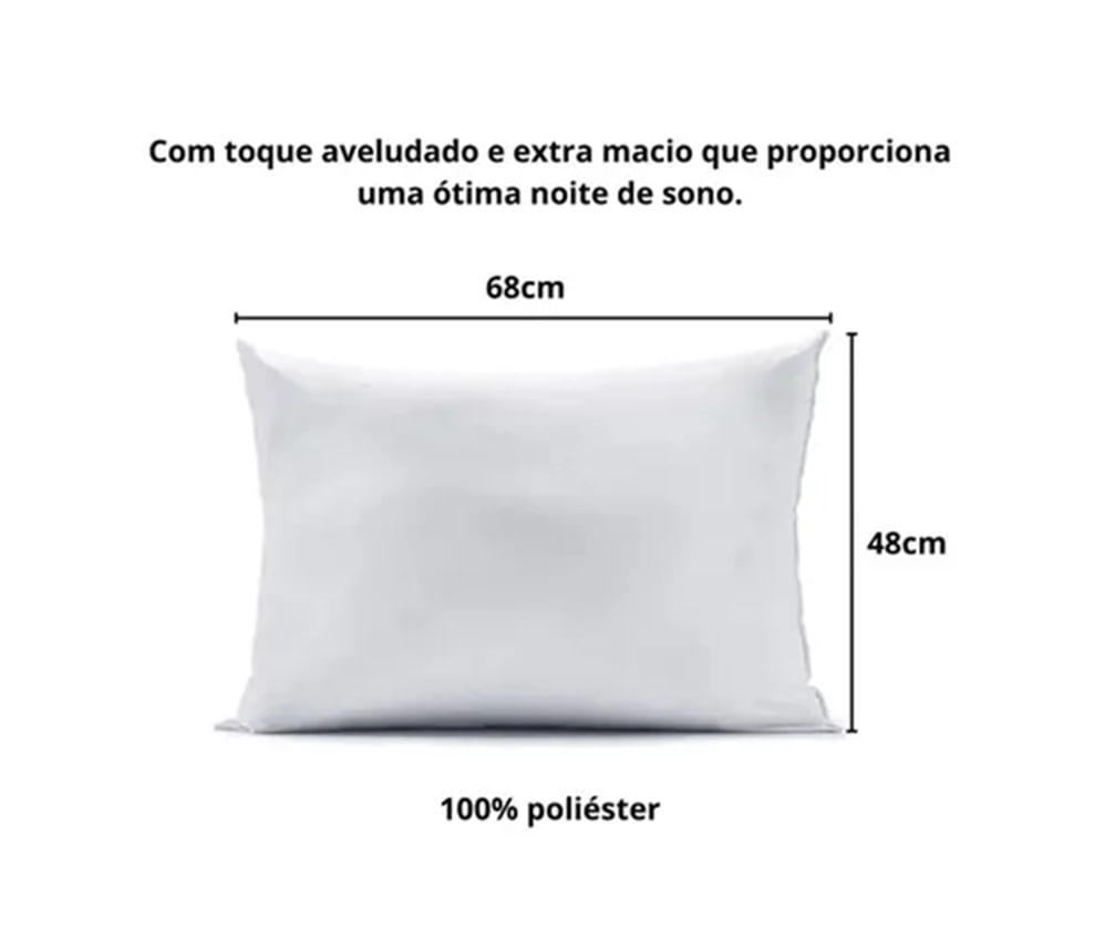 Travesseiro Toque Aveludado 50cm x 70cm Branco Altenburg