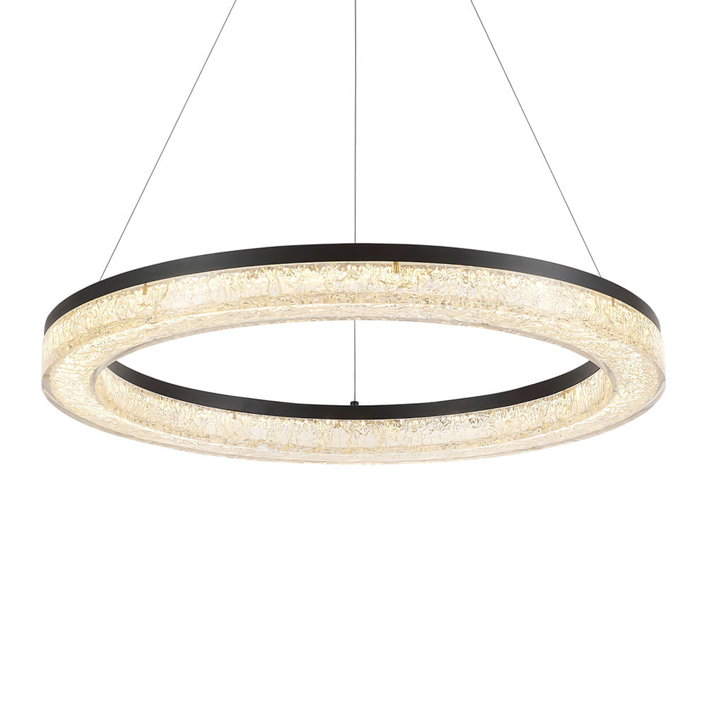 Lustre Pendente Astraled Kiwo PL-9750 Preto Led Bivolt Preto / 3000K - Branco Quente